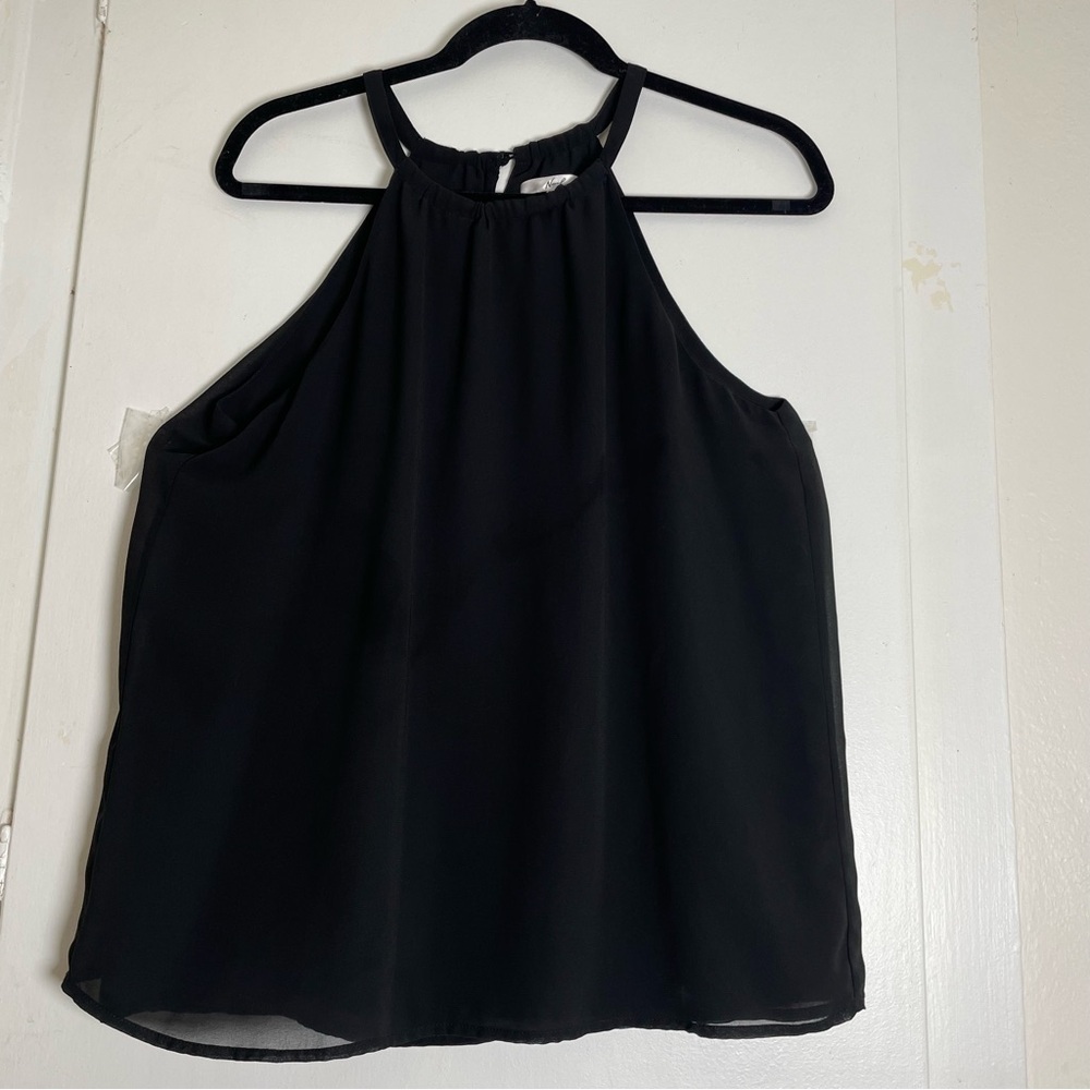 Black Sleeveless Tank Top with Minimalist Design Size M - Picture 2 of 9